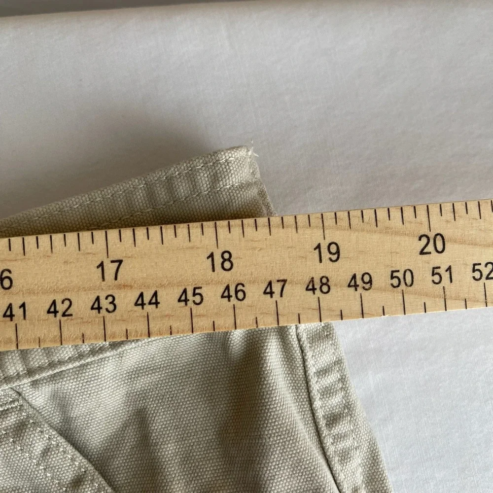 LL Bean Men's Tan Cotton Canvas Multi Pocket Cargo Shorts Size 40